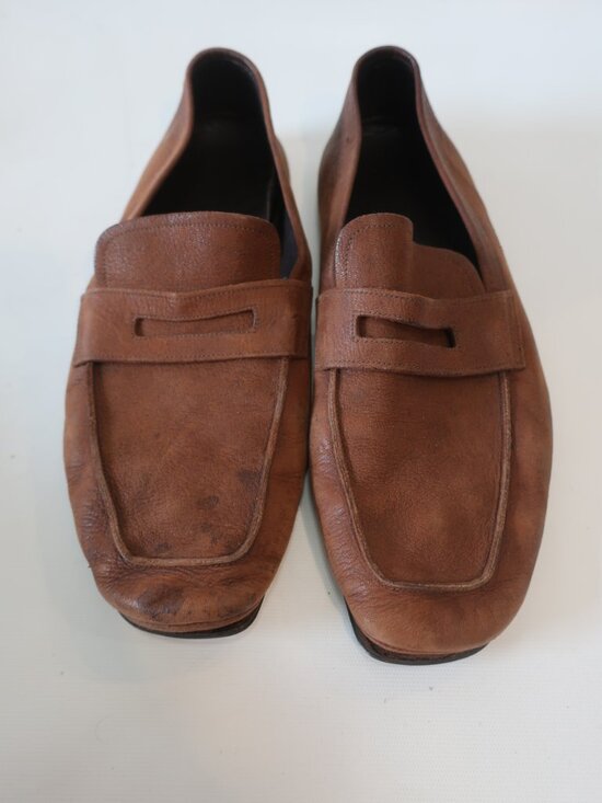 Mens Prada Brown Leather Slip On Loafers 11 main image 8